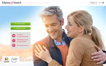 Screenshot van de website van 50plusmatch
