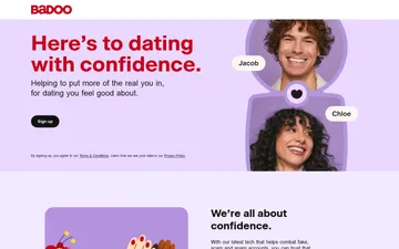 Screenshot van de website van Badoo