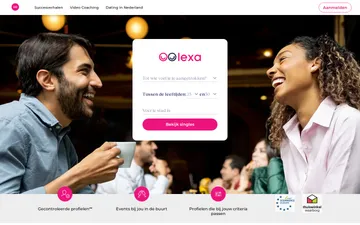 Screenshot van de website van Lexa